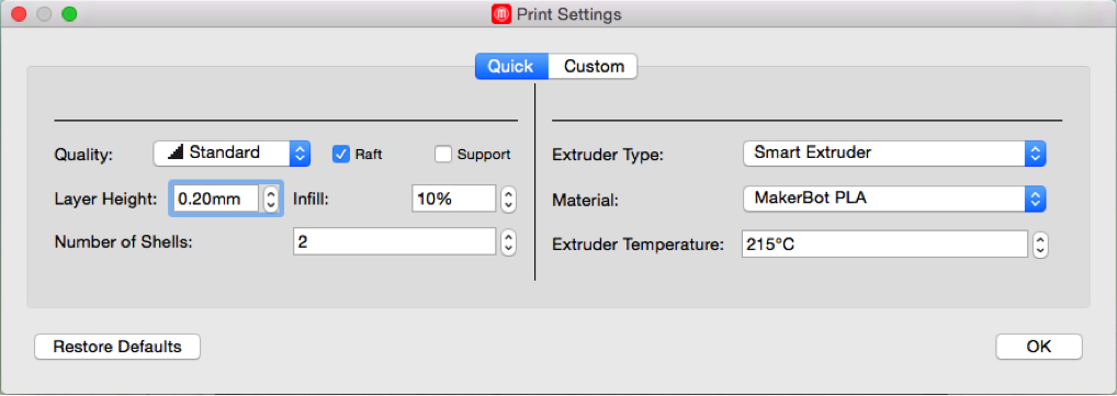 Settings Window
